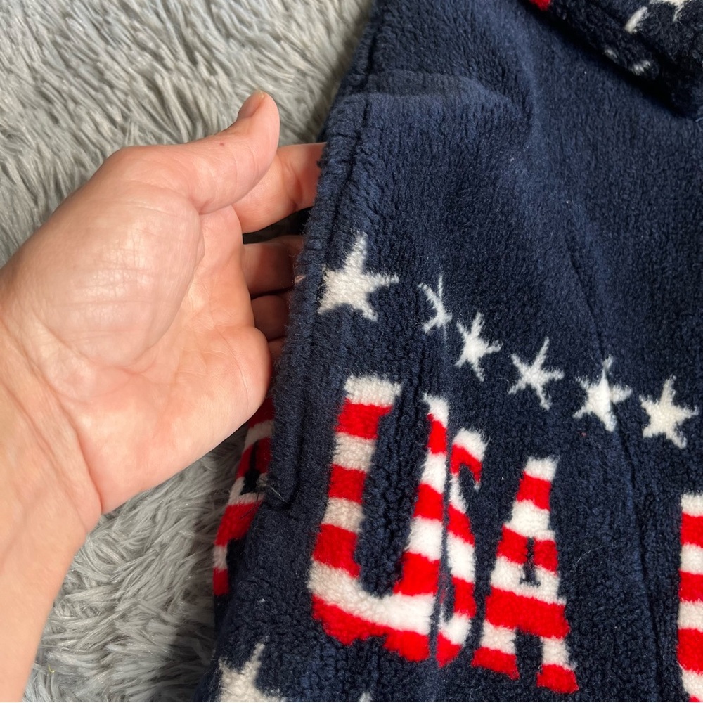 Black Mountain Outdoor Jacket Womens Small Fleece USA American Flag Pockets Blue - Picture 5 of 12